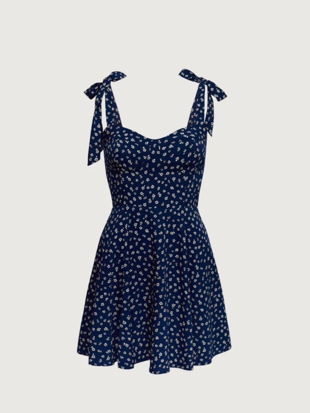 OAK + FORT Navy Mini Dress with White Floral Print